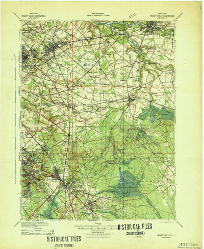 United States Geological Survey Mount Holli, NJ (1942, 62500-Scale) digital map