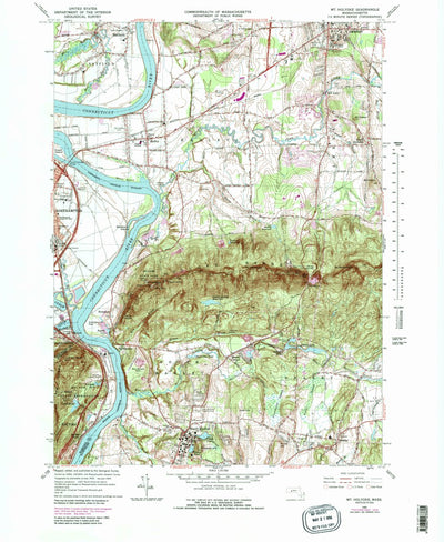 United States Geological Survey Mount Holyoke, MA (1964, 25000-Scale) digital map