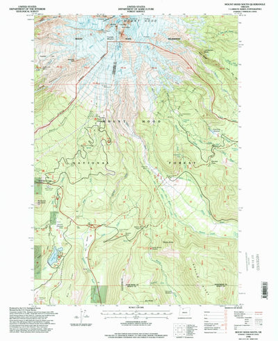 United States Geological Survey Mount Hood South, OR (1996, 24000-Scale) digital map