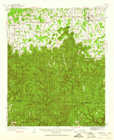 United States Geological Survey Mount Hope, AL (1936, 62500-Scale) digital map