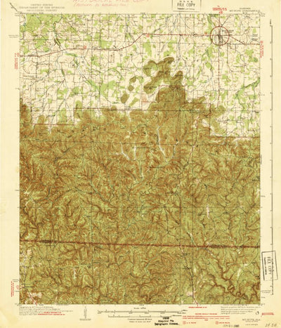 United States Geological Survey Mount Hope, AL (1940, 62500-Scale) digital map