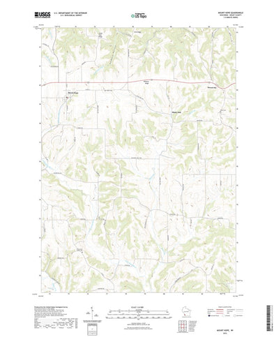 United States Geological Survey Mount Hope, WI (2022, 24000-Scale) digital map