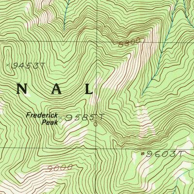 United States Geological Survey Mount Hornaday, WY-MT (1989, 24000-Scale) digital map