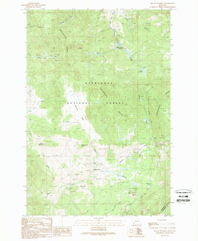 United States Geological Survey Mount Humbug, MT (1989, 24000-Scale) digital map