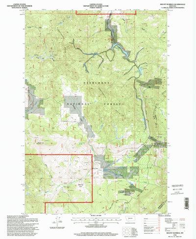 United States Geological Survey Mount Humbug, MT (1996, 24000-Scale) digital map