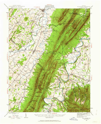 United States Geological Survey Mount Jackson, VA (1942, 62500-Scale) digital map