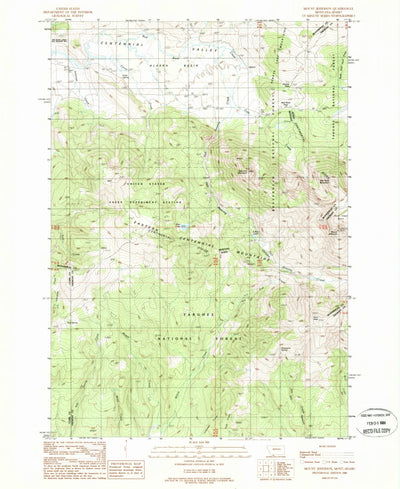 United States Geological Survey Mount Jefferson, MT-ID (1988, 24000-Scale) digital map