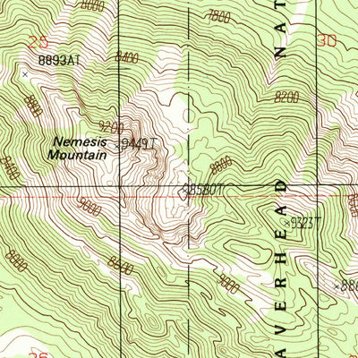 United States Geological Survey Mount Jefferson, MT-ID (1988, 24000-Scale) digital map