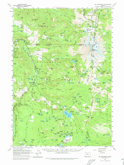 United States Geological Survey Mount Jefferson, OR (1961, 62500-Scale) digital map