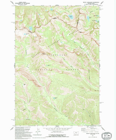 United States Geological Survey Mount Jerusalem, MT-ID (1991, 24000-Scale) digital map
