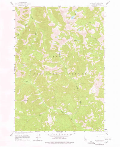 United States Geological Survey Mount Jordan, ID (1964, 24000-Scale) digital map
