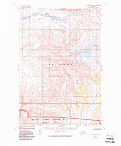 United States Geological Survey Mount Katmai A-5, AK (1951, 63360-Scale) digital map