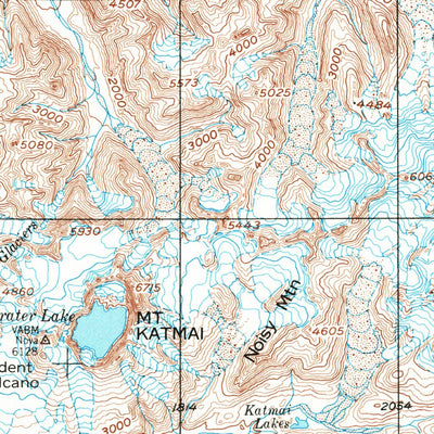 United States Geological Survey Mount Katmai, AK (1951, 250000-Scale) digital map
