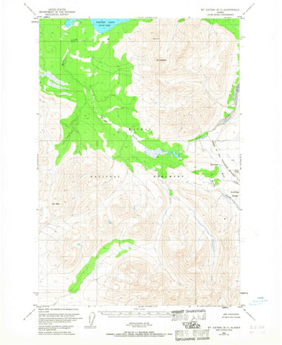 United States Geological Survey Mount Katmai B-5, AK (1953, 63360-Scale) digital map