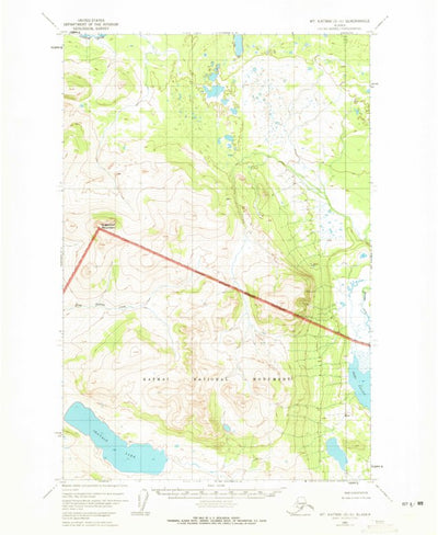 United States Geological Survey Mount Katmai D-6, AK (1951, 63360-Scale) digital map