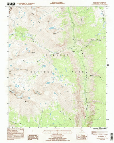 United States Geological Survey Mount Kaweah, CA (1993, 24000-Scale) digital map