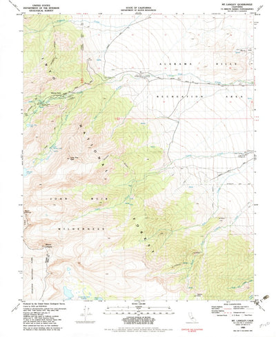 United States Geological Survey Mount Langley, CA (1982, 24000-Scale) digital map