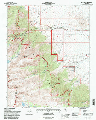 United States Geological Survey Mount Langley, CA (1994, 24000-Scale) digital map