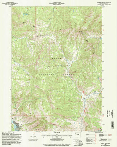 United States Geological Survey Mount Leidy, WY (1996, 24000-Scale) digital map