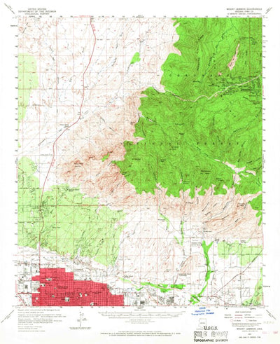 United States Geological Survey Mount Lemmon, AZ (1957, 62500-Scale) digital map