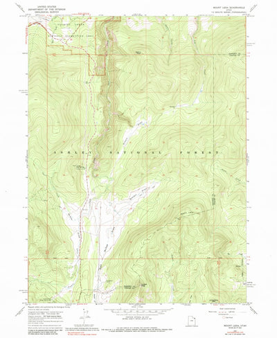 United States Geological Survey Mount Lena, UT (1967, 24000-Scale) digital map