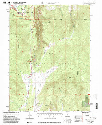United States Geological Survey Mount Lena, UT (1996, 24000-Scale) digital map