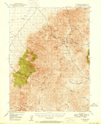 United States Geological Survey Mount Lewis, NV (1950, 62500-Scale) digital map