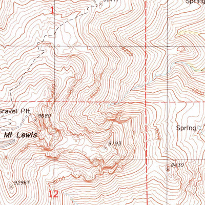United States Geological Survey Mount Lewis, NV (1985, 24000-Scale) digital map