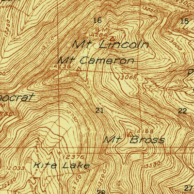 United States Geological Survey Mount Lincoln, CO (1938, 48000-Scale) digital map