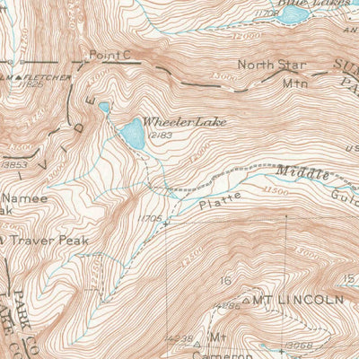 United States Geological Survey Mount Lincoln, CO (1938, 62500-Scale) digital map