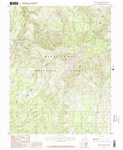United States Geological Survey Mount Linnaeus, UT (1985, 24000-Scale) digital map