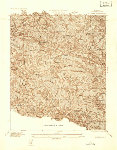 United States Geological Survey Mount Lowe, CA (1934, 24000-Scale) digital map