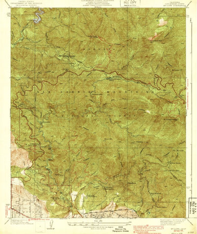 United States Geological Survey Mount Lowe, CA (V1, 1939) digital map