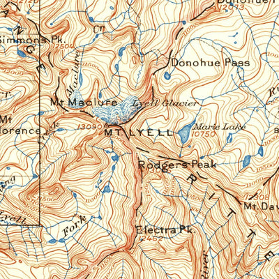 United States Geological Survey Mount Lyell, CA (1901, 125000-Scale) digital map