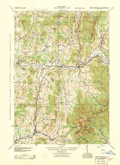 United States Geological Survey Mount Mansfield, VT (1944, 62500-Scale) digital map