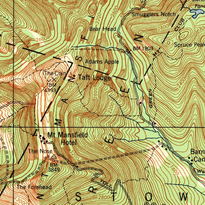 United States Geological Survey Mount Mansfield, VT (1944, 62500-Scale) digital map