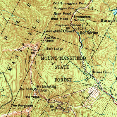 United States Geological Survey Mount Mansfield, VT (1989, 100000-Scale) digital map