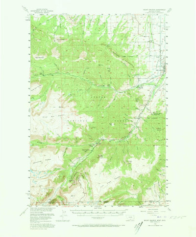 United States Geological Survey Mount Maurice, MT-WY (1956, 62500-Scale) digital map