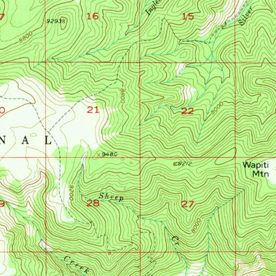 United States Geological Survey Mount Maurice, MT-WY (1956, 62500-Scale) digital map