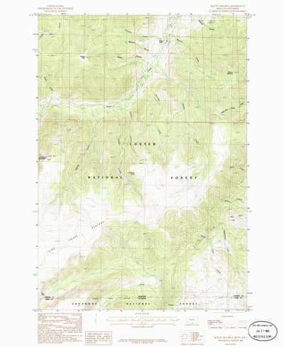 United States Geological Survey Mount Maurice, MT-WY (1986, 24000-Scale) digital map