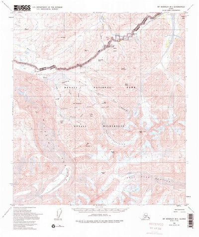 United States Geological Survey Mount Mckinley B-1, AK (1954, 63360-Scale) digital map