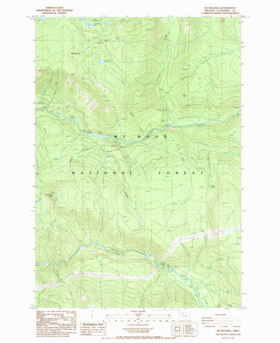 United States Geological Survey Mount Mitchell, OR (1985, 24000-Scale) digital map