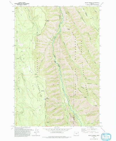 United States Geological Survey Mount Moriah, OR (1993, 24000-Scale) digital map