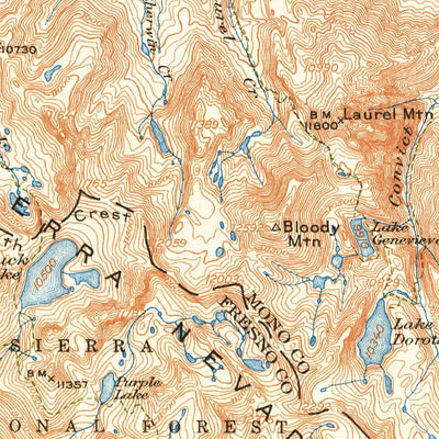 United States Geological Survey Mount Morrison, CA-NV (1914, 125000-Scale) digital map