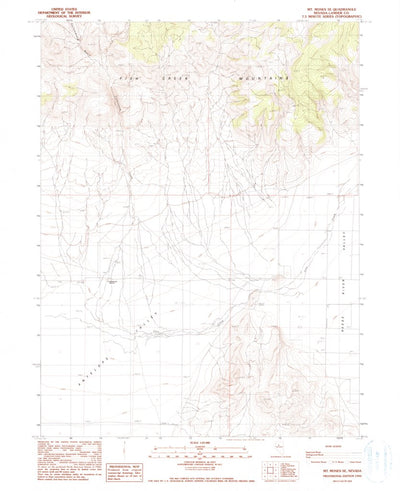 United States Geological Survey Mount Moses SE, NV (1990, 24000-Scale) digital map