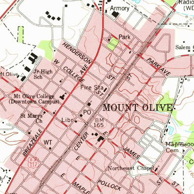 United States Geological Survey Mount Olive, NC (1977, 24000-Scale) digital map