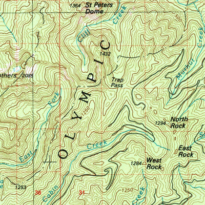 United States Geological Survey Mount Olympus, WA (1988, 100000-Scale) digital map