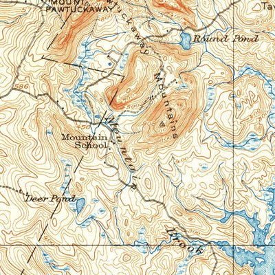United States Geological Survey Mount Pawtuckaway, NH (1917, 62500-Scale) digital map
