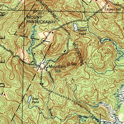 United States Geological Survey Mount Pawtuckaway, NH (1944, 62500-Scale) digital map