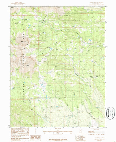 United States Geological Survey Mount Peale, UT (1987, 24000-Scale) digital map